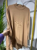 3710 Kolu Fermuar Detaylı Merserize Tunik