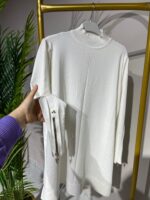 3710 Kolu Fermuar Detaylı Merserize Tunik