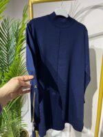 3710 Kolu Fermuar Detaylı Merserize Tunik