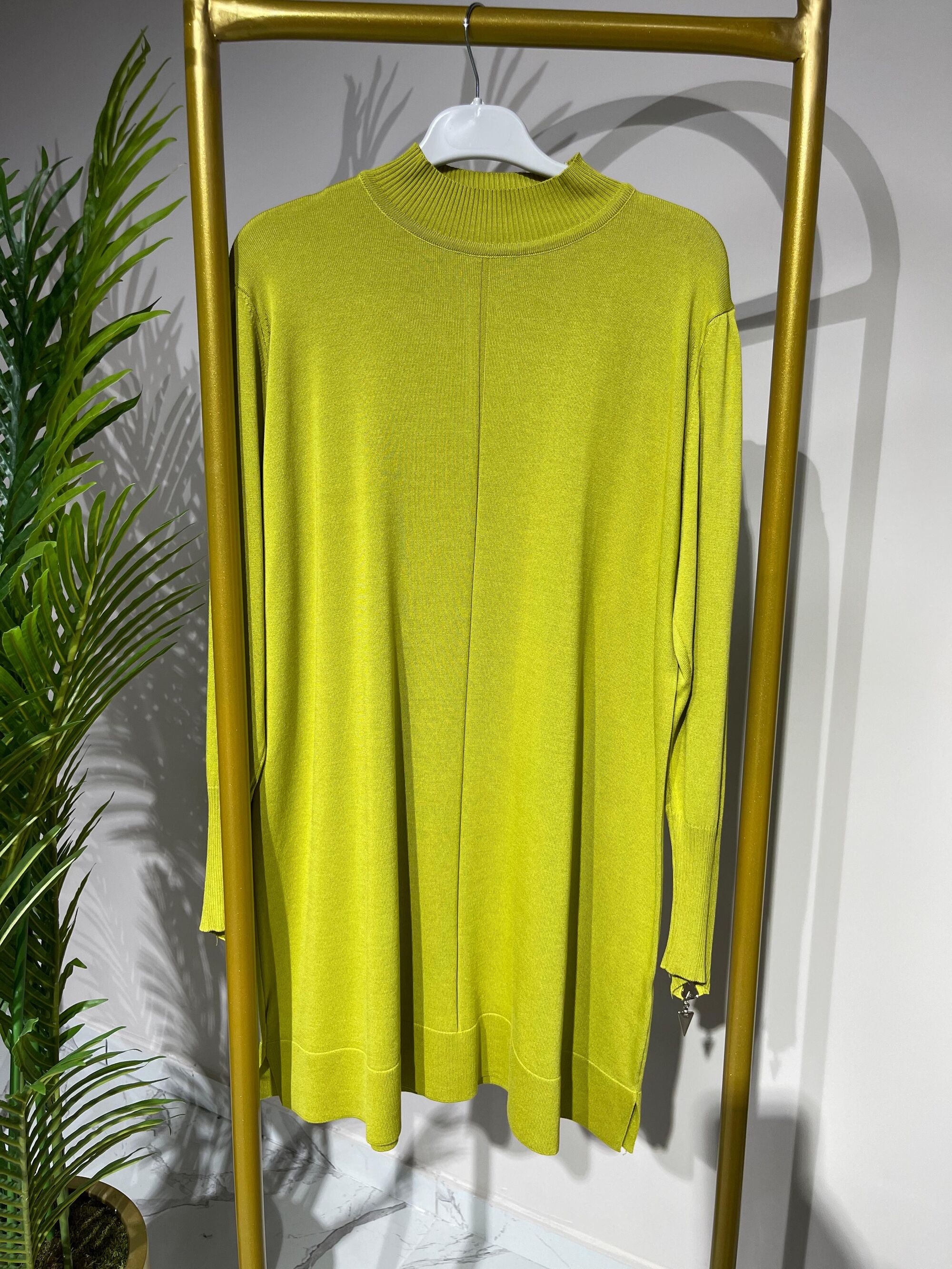 3710 Kolu Fermuar Detaylı Merserize Tunik