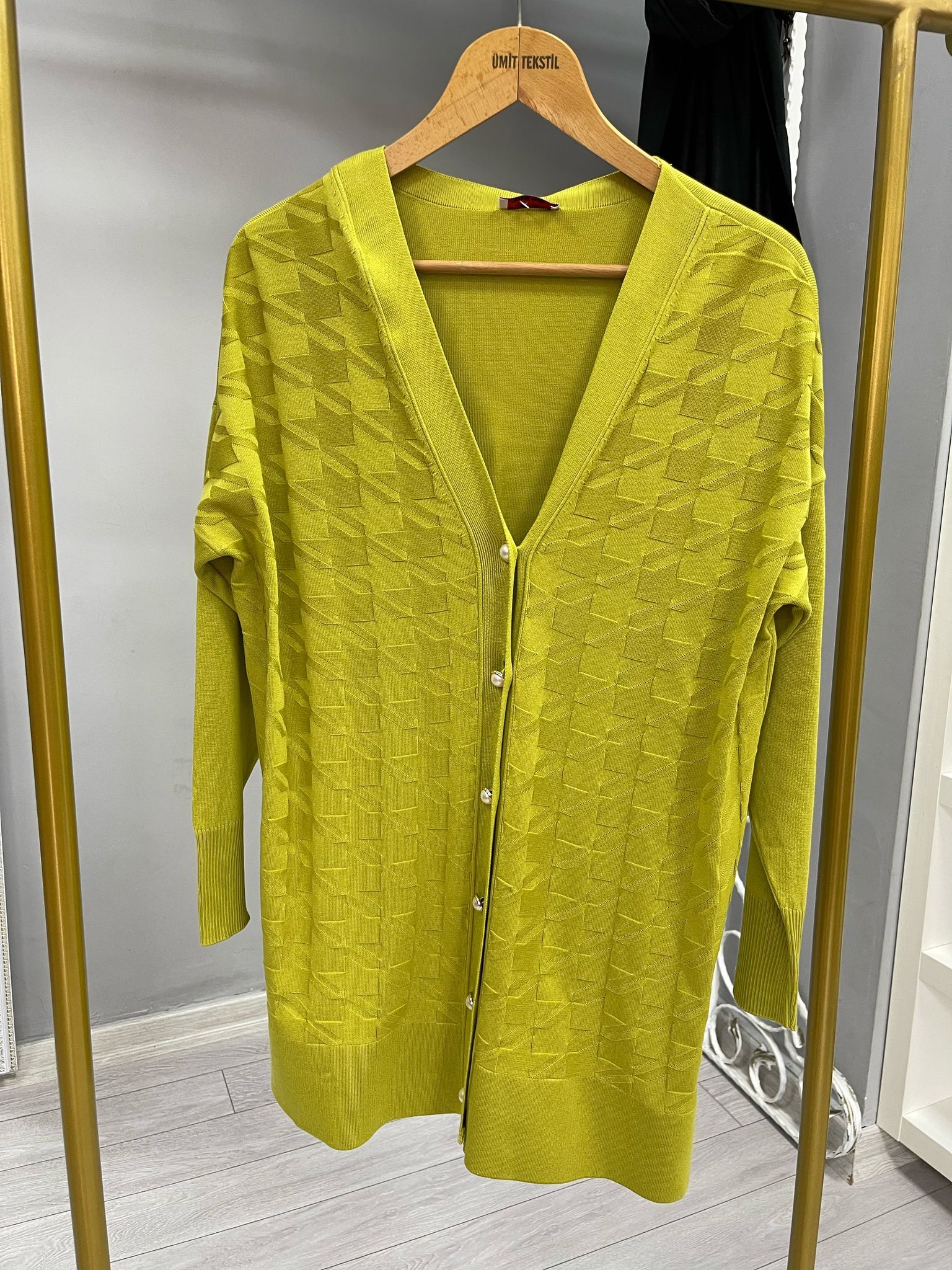 Kazayağı Desenli Merserize Hırka