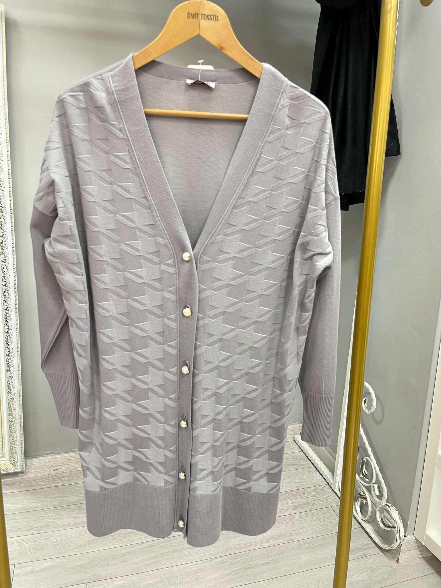 Kazayağı Desenli Merserize Hırka