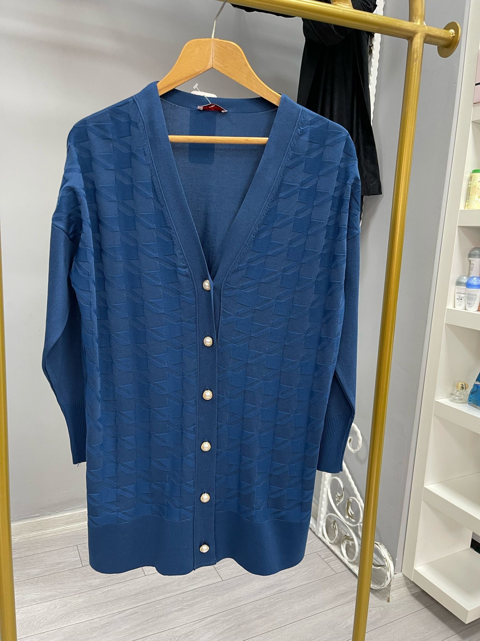 Kazayağı Desenli Merserize Hırka