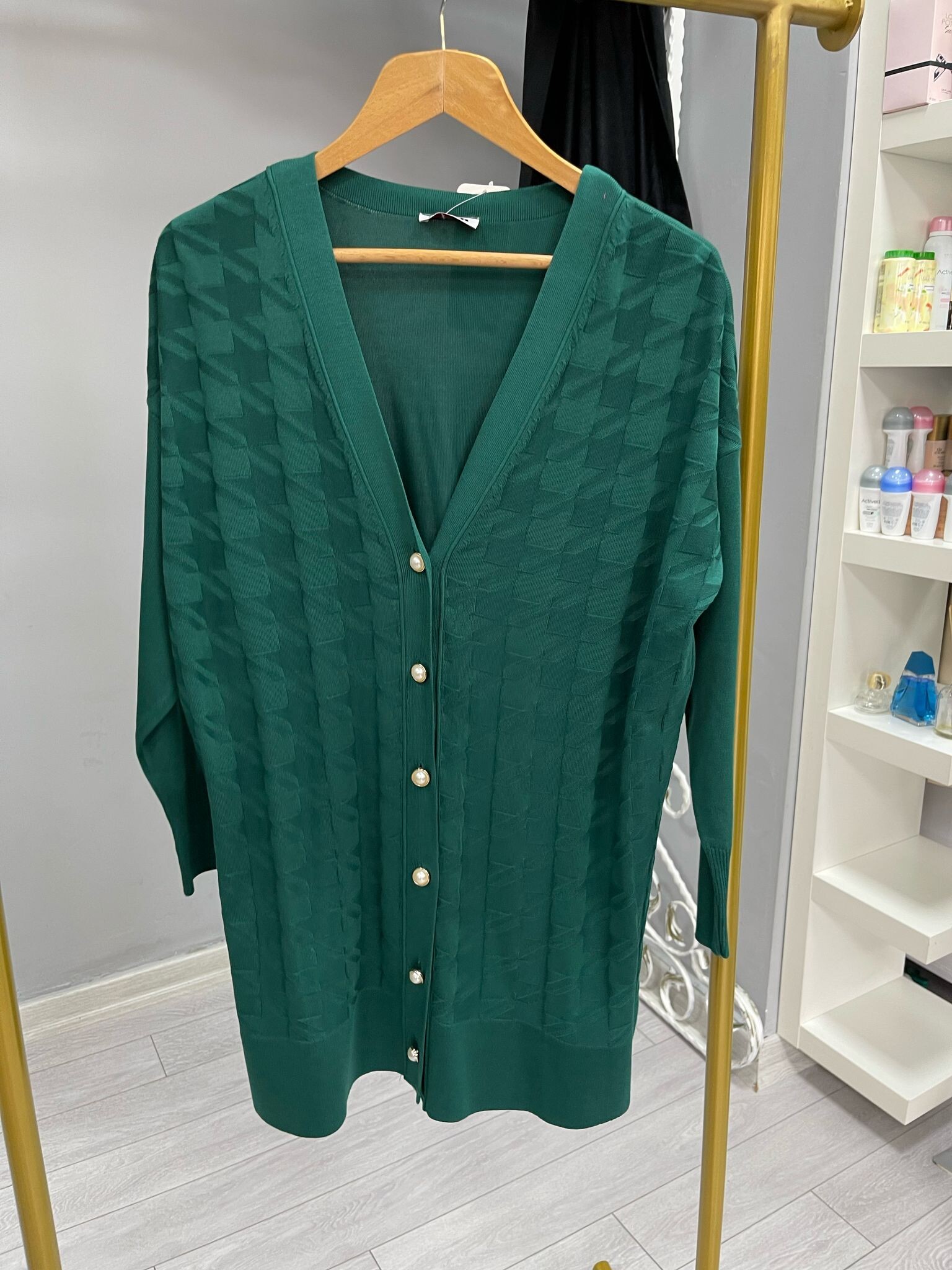 Kazayağı Desenli Merserize Hırka