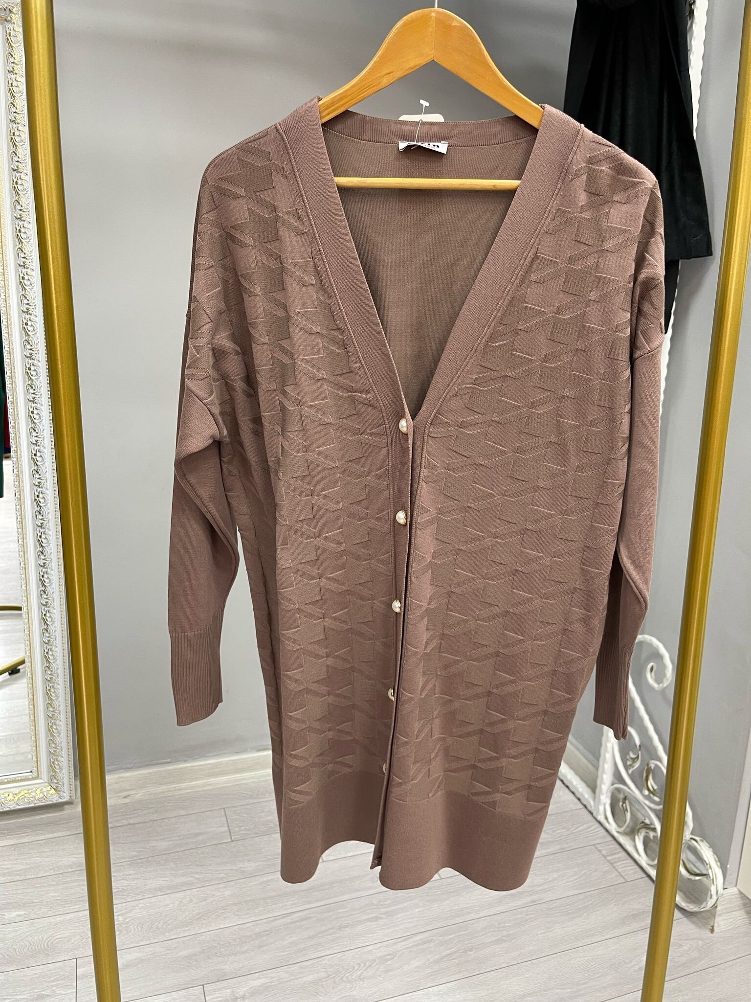 Kazayağı Desenli Merserize Hırka