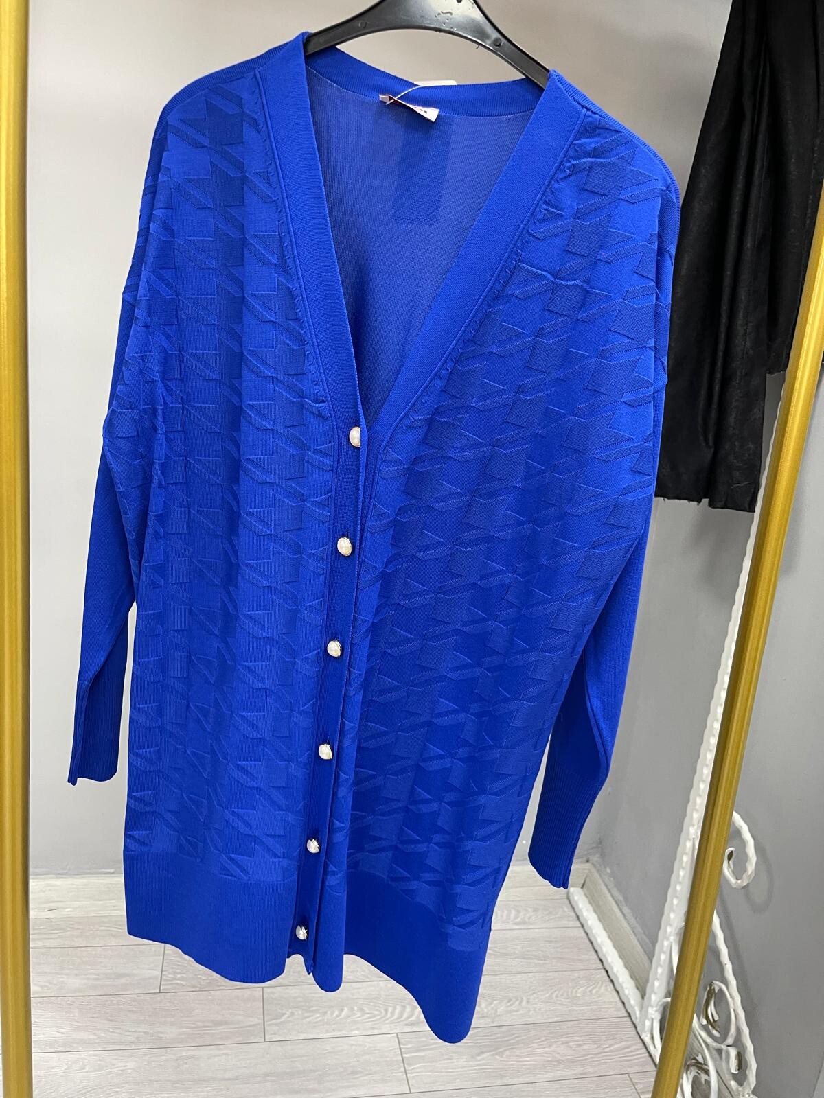 Kazayağı Desenli Merserize Hırka