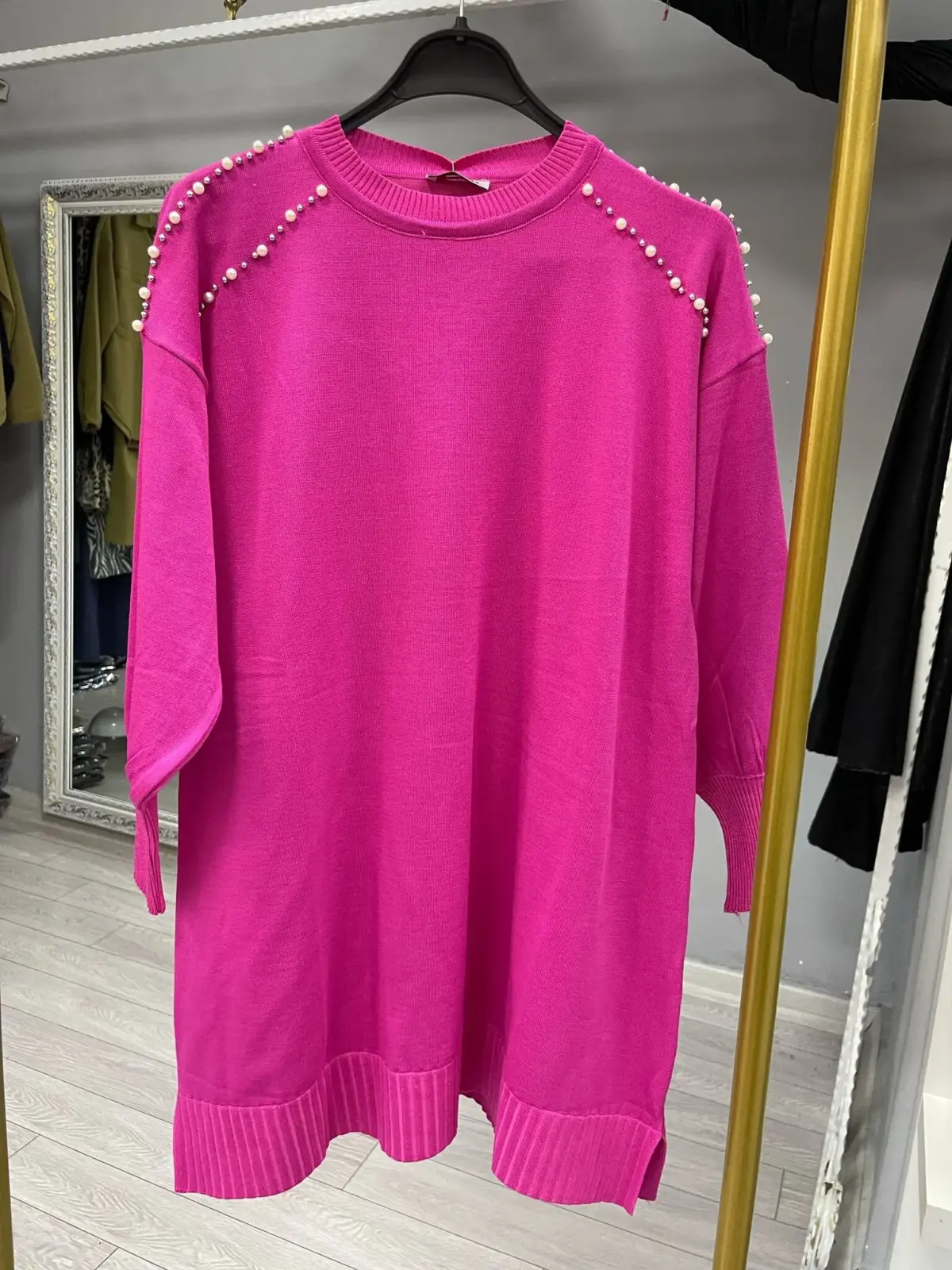 3714 Omzu İncili Merserize Tunik