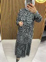 Ayşe Akay Leoparlı Desenli Elbise