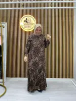 Ayşe Akay Leoparlı Desenli Elbise