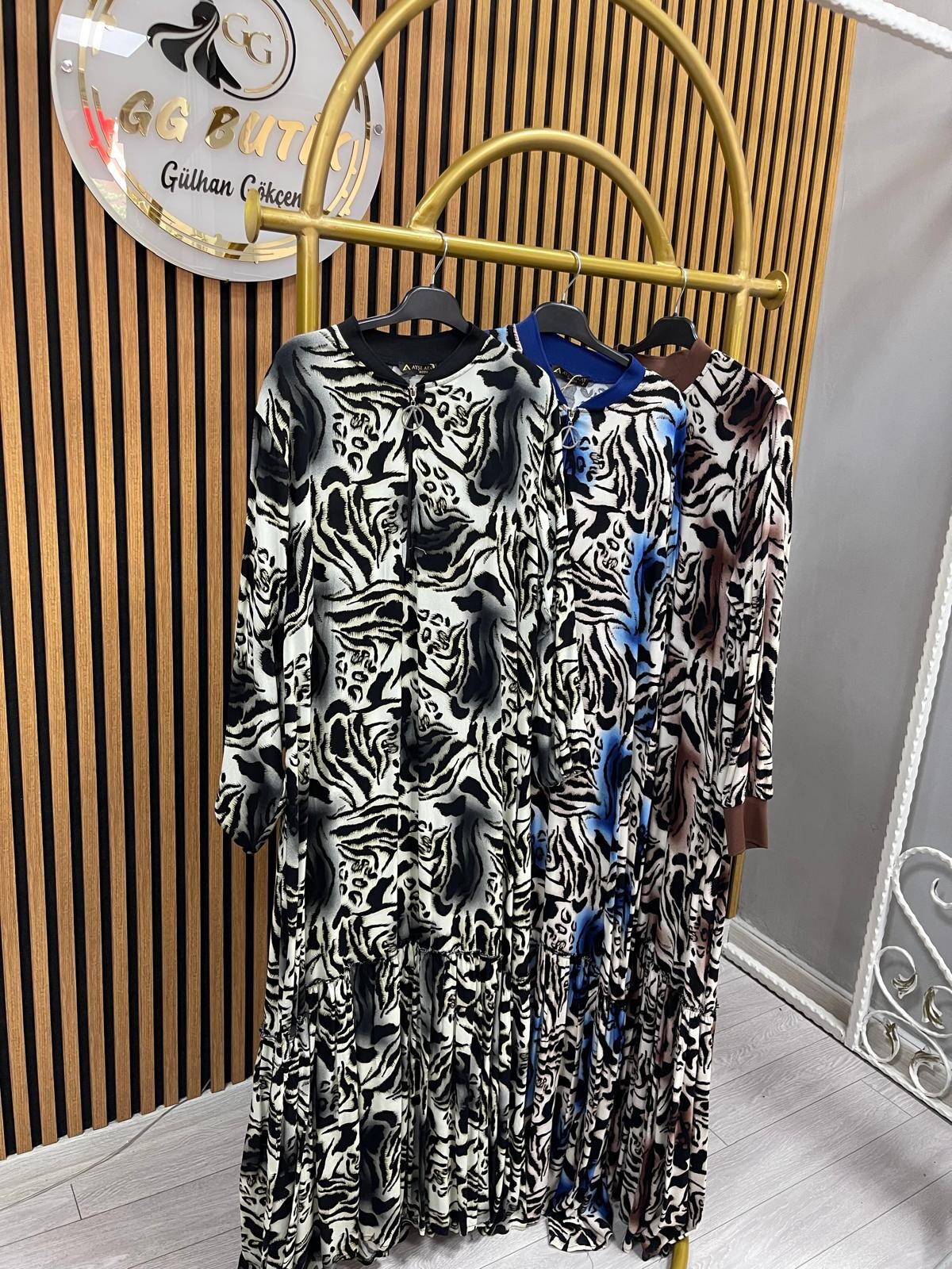 Ayşe Akay Zebra Desenli Elbise