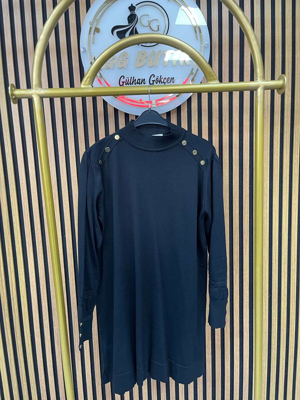 3715 Omzu Gold Taşlı Merserize Tunik