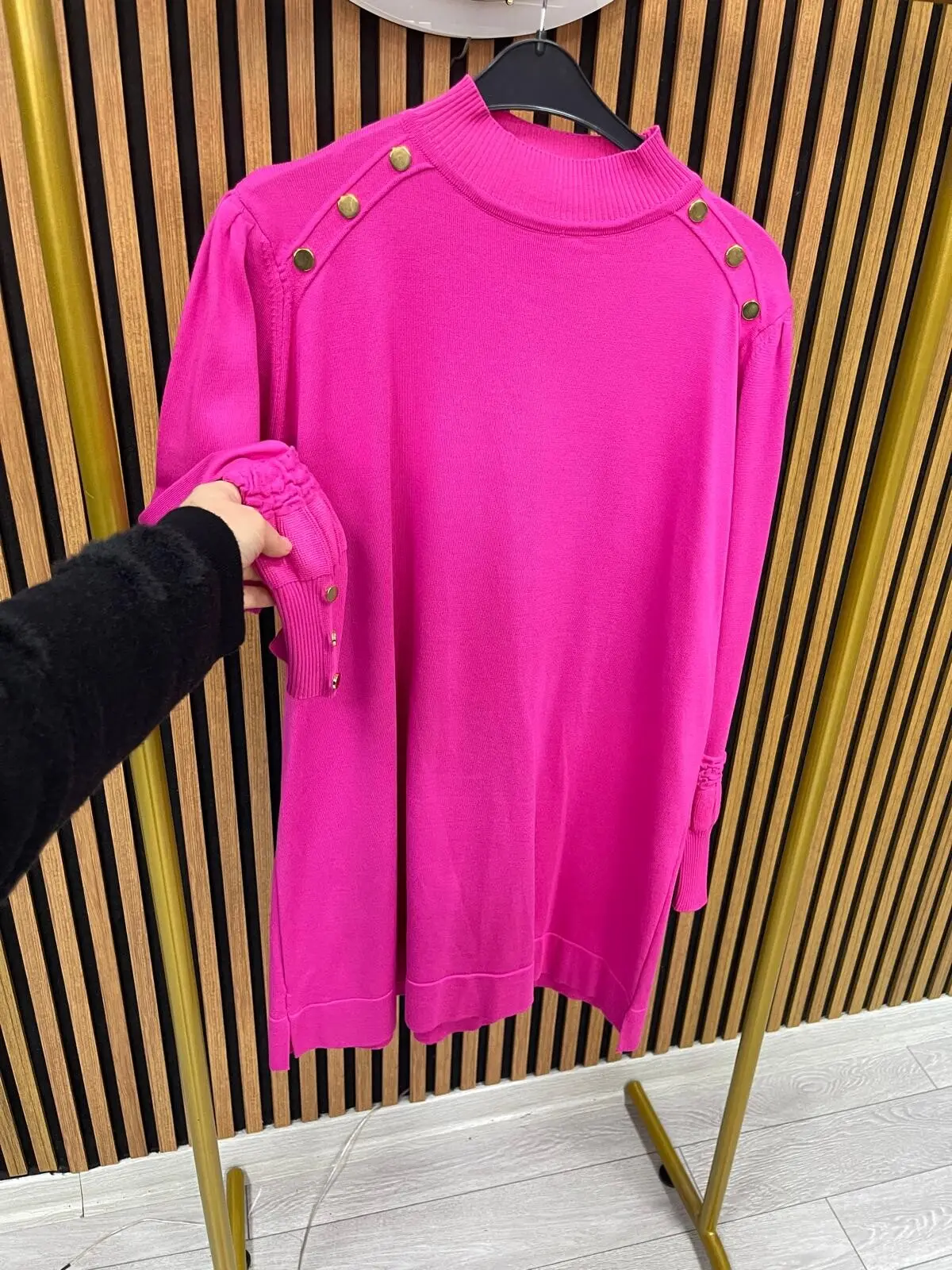 3715 Omzu Gold Taşlı Merserize Tunik