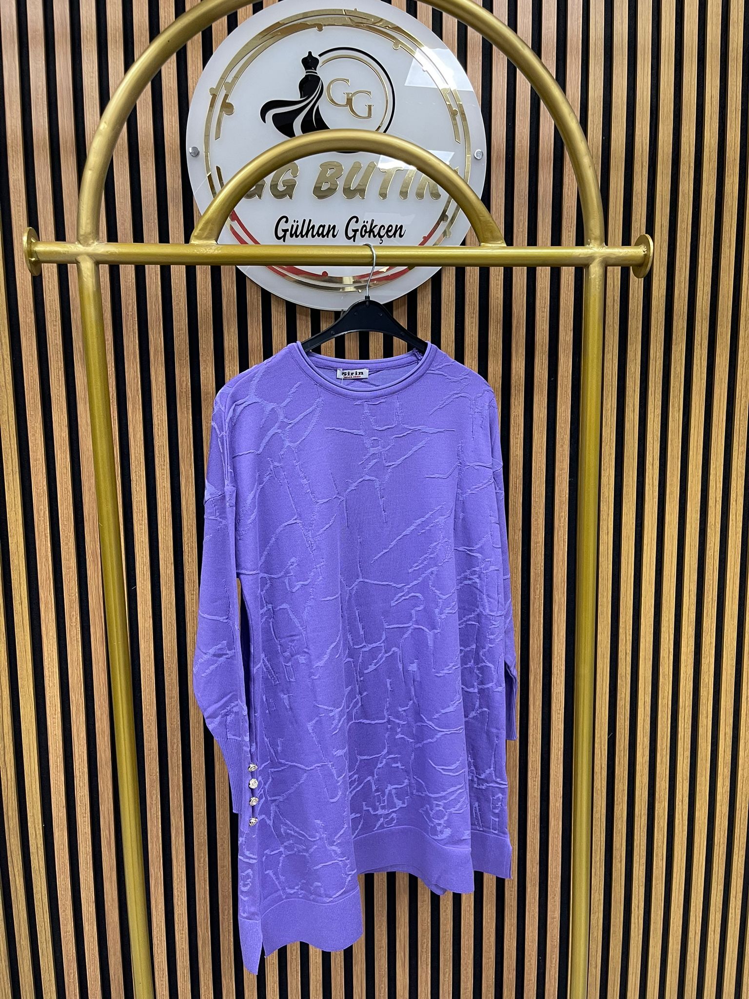 5101 Dalga Desenli Merserize Tunik
