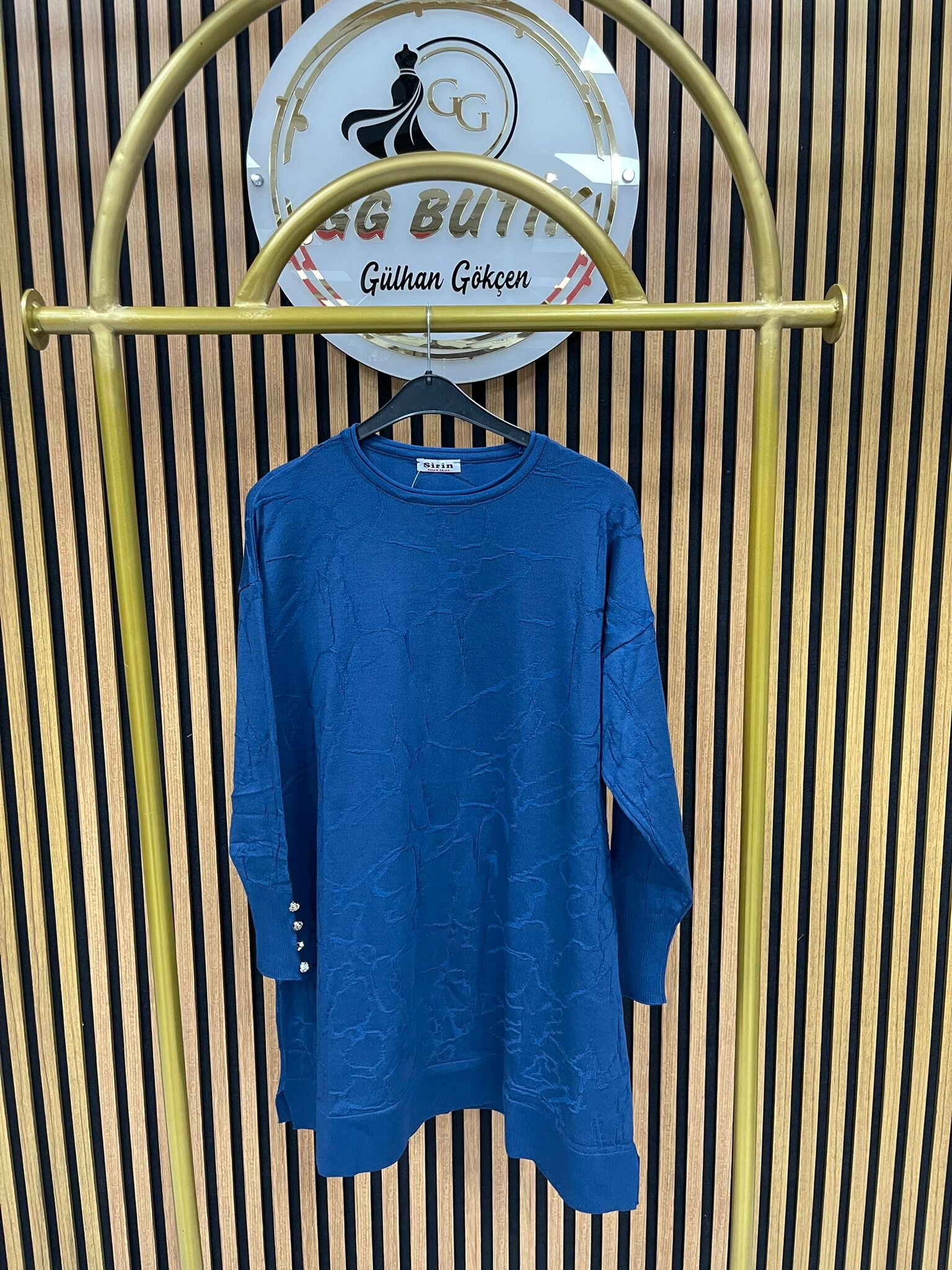 5101 Dalga Desenli Merserize Tunik