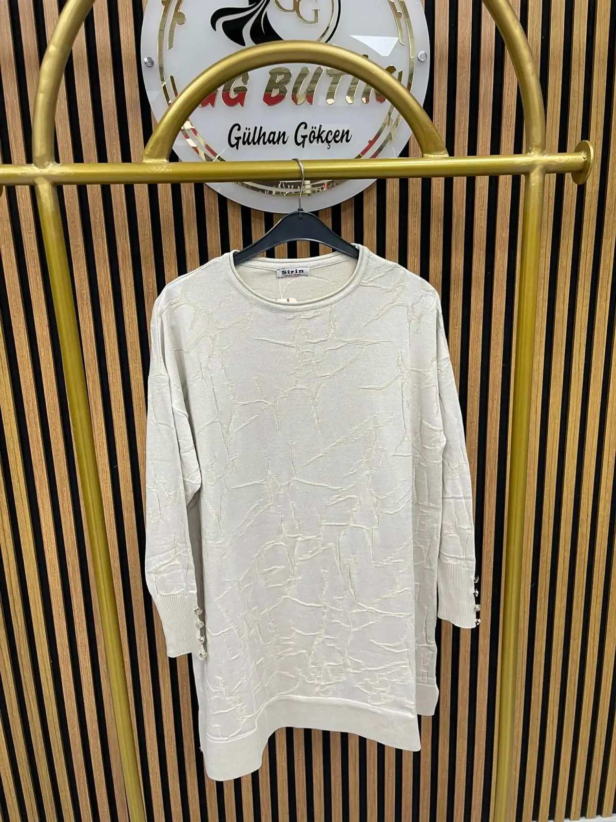5101 Dalga Desenli Merserize Tunik