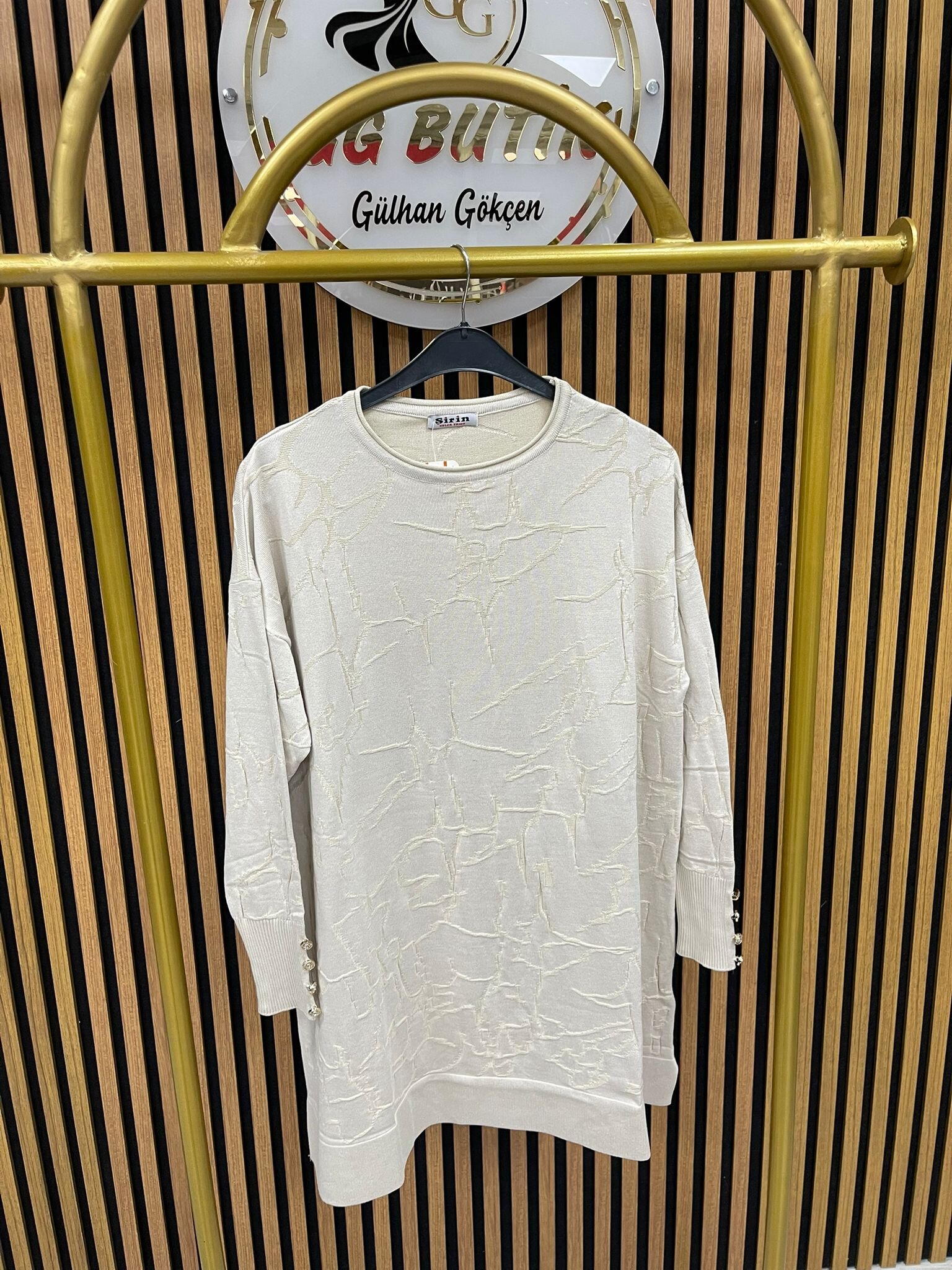 5101 Dalga Desenli Merserize Tunik