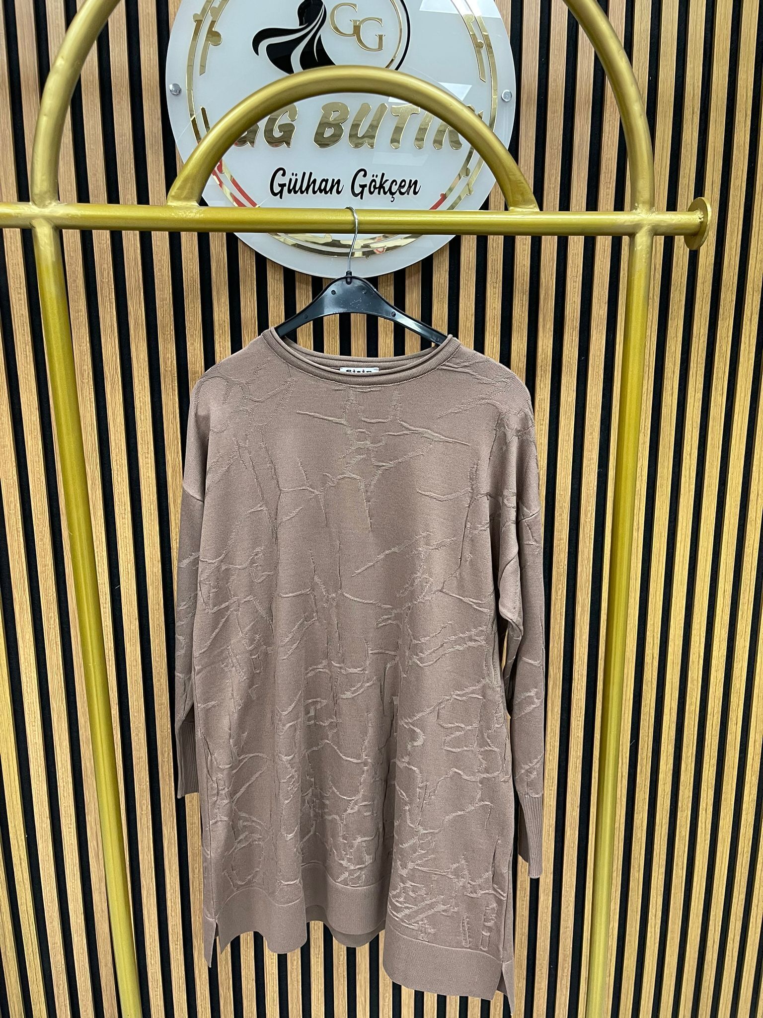 5101 Dalga Desenli Merserize Tunik