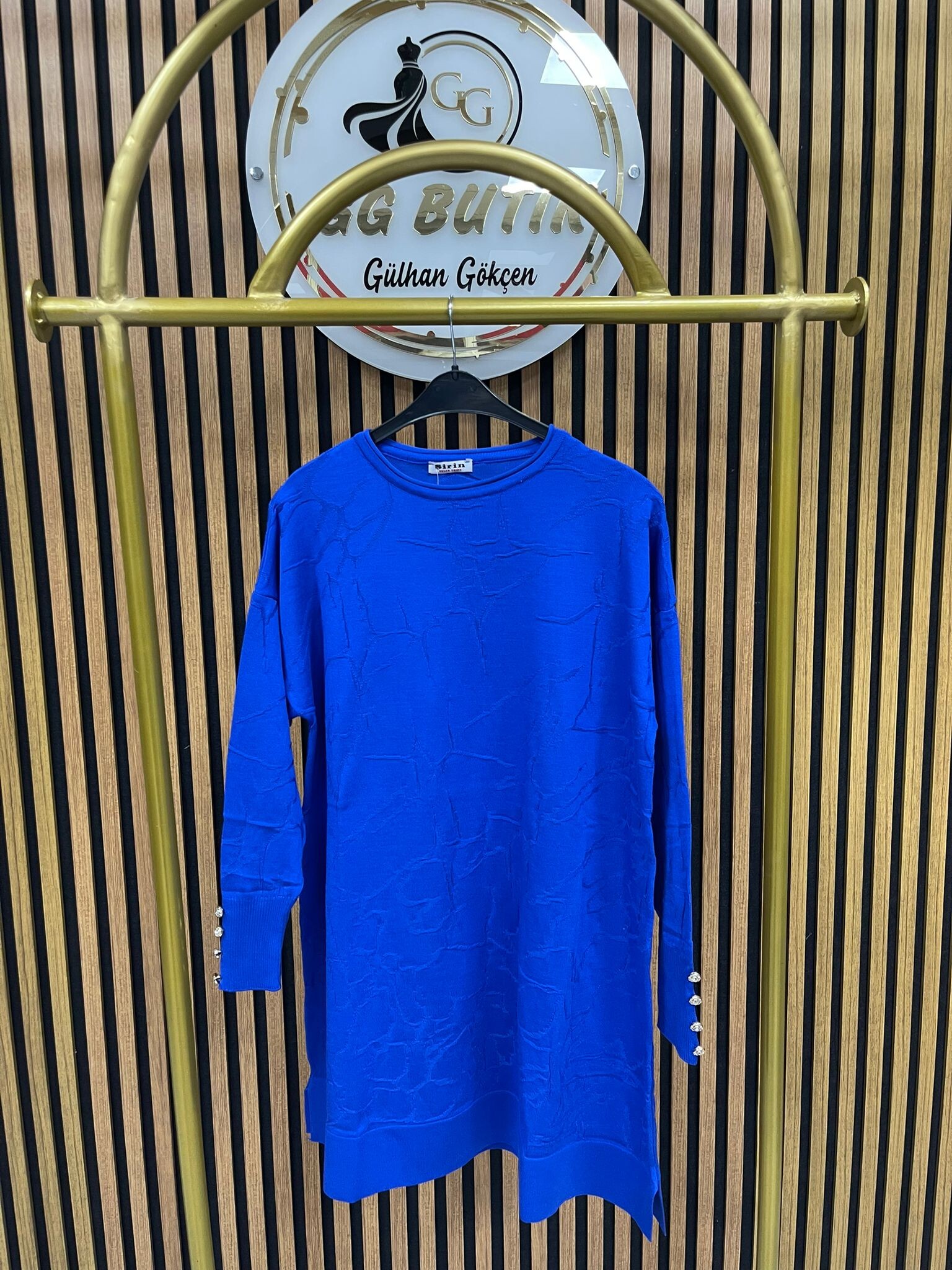 5101 Dalga Desenli Merserize Tunik