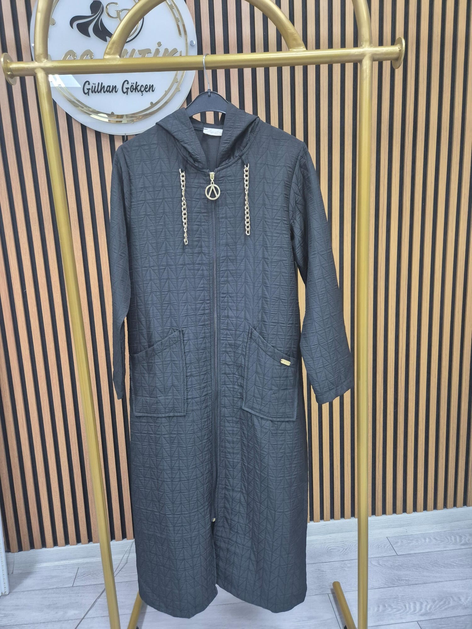 Kapşonlu Fermuarlı Trenç Kaban