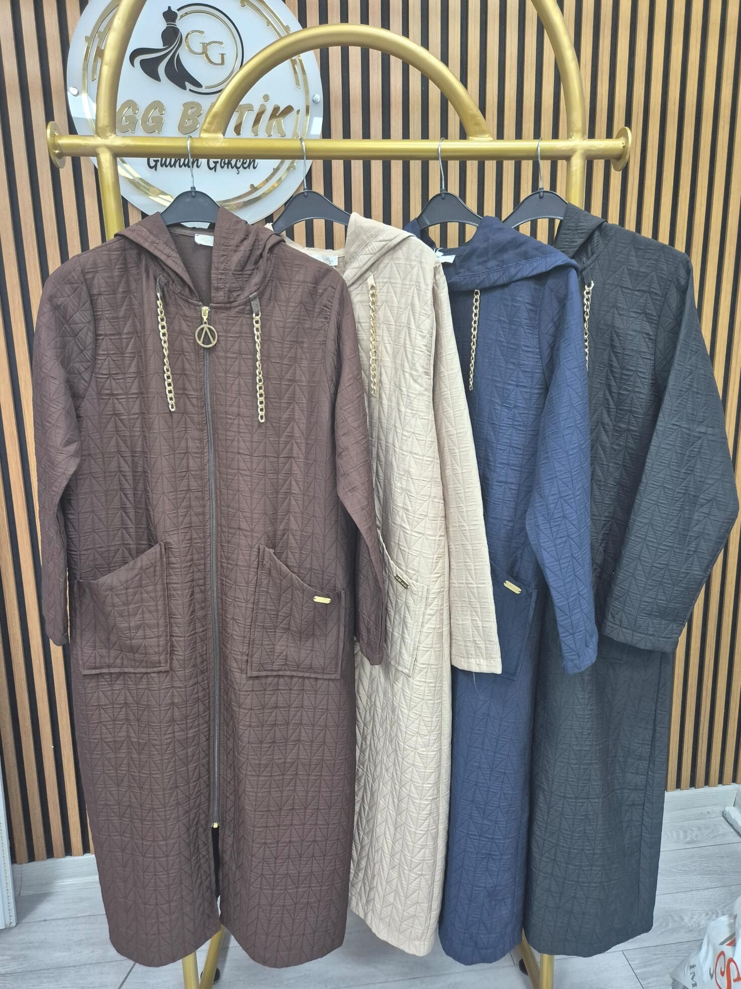 Kapşonlu Fermuarlı Trenç Kaban