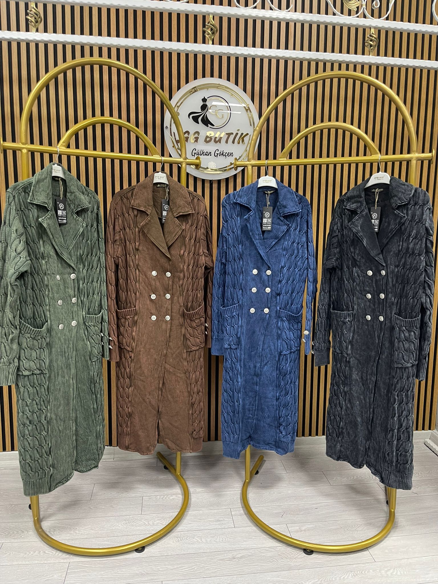 Organik Örgü Detay Trenç Kap