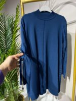 3710 Kolu Fermuar Detaylı Merserize Tunik