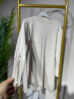 3710 Kolu Fermuar Detaylı Merserize Tunik