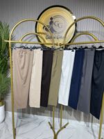 Beli Lastikli Double Krep Kumaş Dar Paça Pantolon