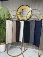 Beli Lastikli Double Krep Kumaş Bol Paça Pantolon