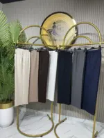 Beli Lastikli Double Krep Kumaş Bol Paça Pantolon