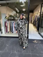 Ayşe Akay Zebra Desenli Elbise