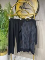 Ayşe Akay İpek Cupra Kumaş Desenli İkili Takım