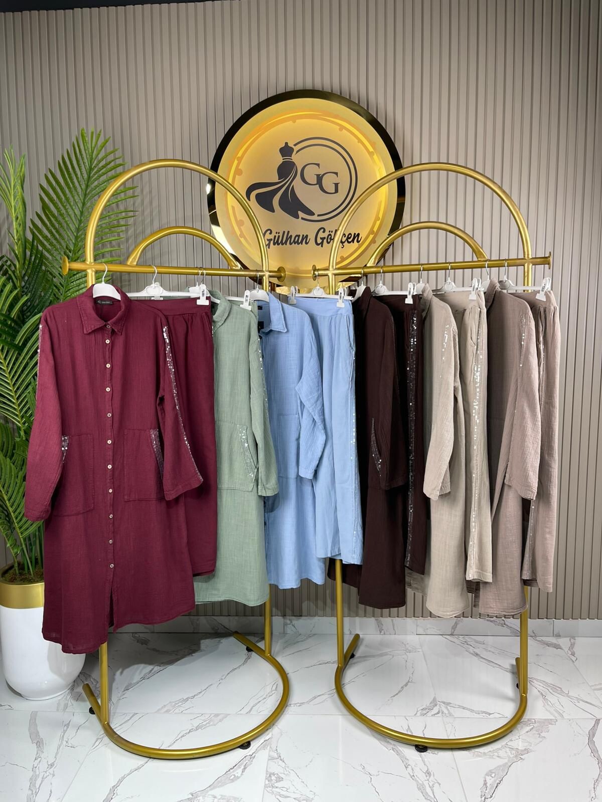 Gülhan Gökçen Pullu Keten Takım