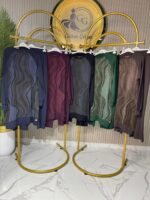 Ayşe Akay Pantolonlu İpek Cupra Dalga Desenli İkili Takım