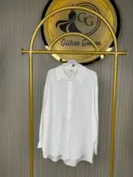 36470 İkoll Keten Görünümlü Pamuklu Kadın Gömlek