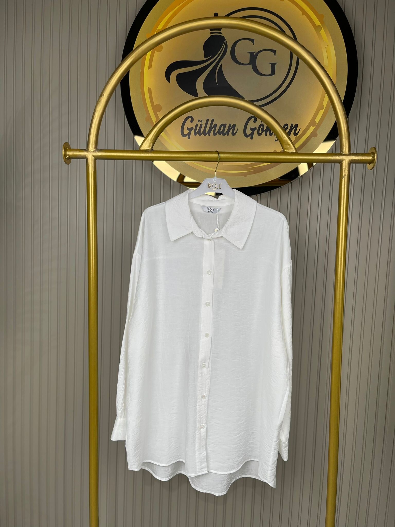 36470 İkoll Keten Görünümlü Pamuklu Kadın Gömlek