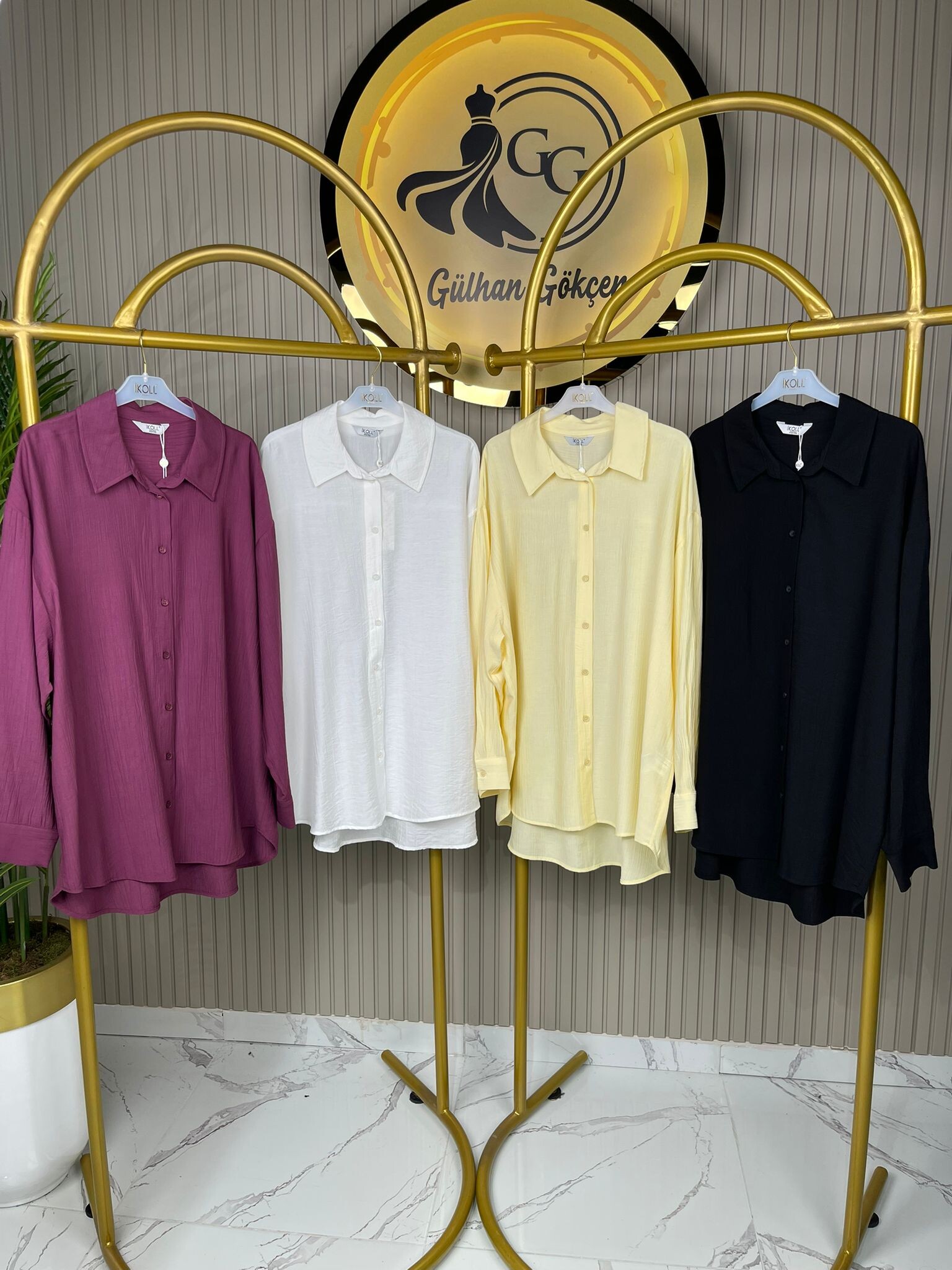 36470 İkoll Keten Görünümlü Pamuklu Kadın Gömlek