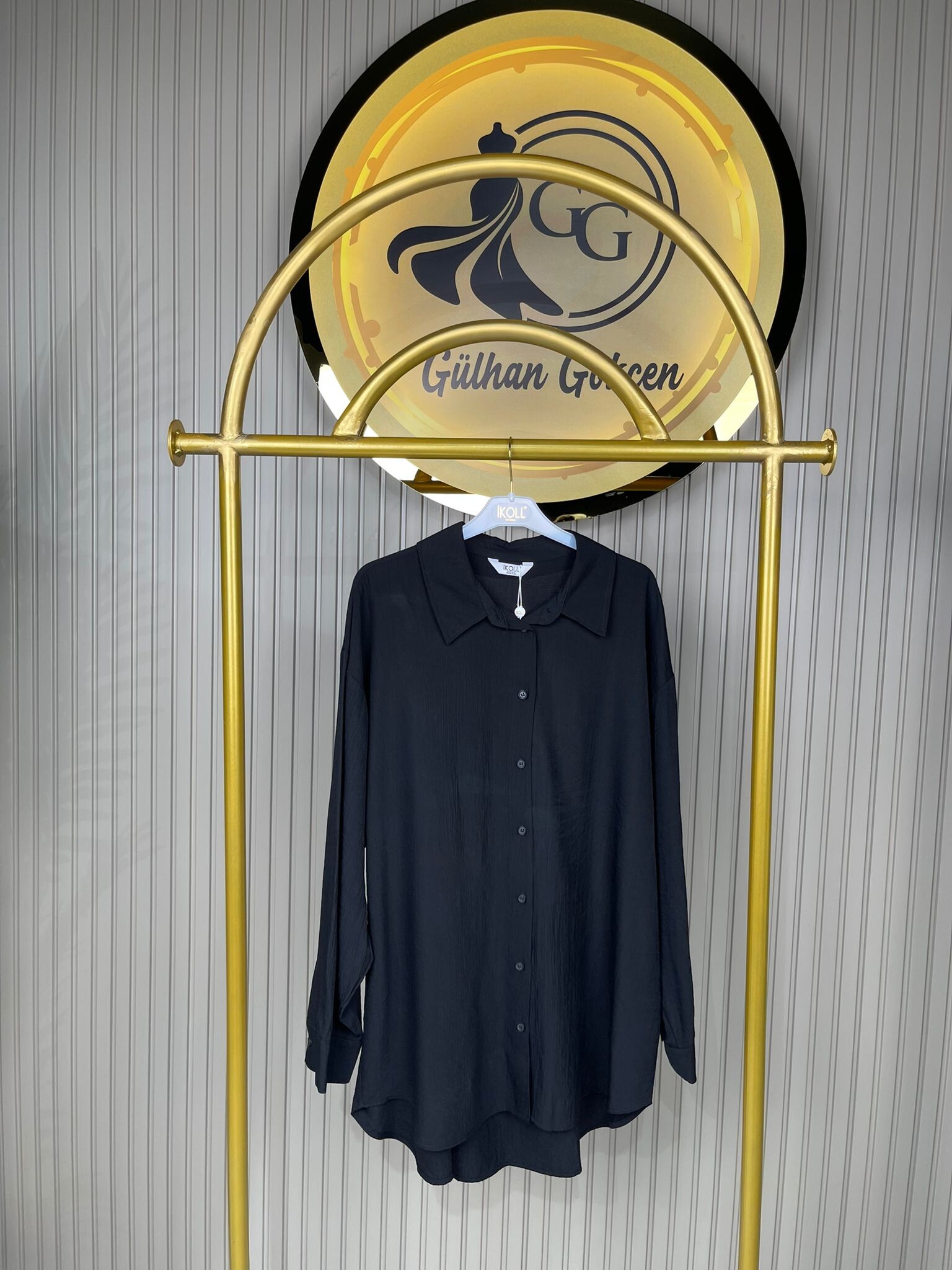 36470 İkoll Keten Görünümlü Pamuklu Kadın Gömlek