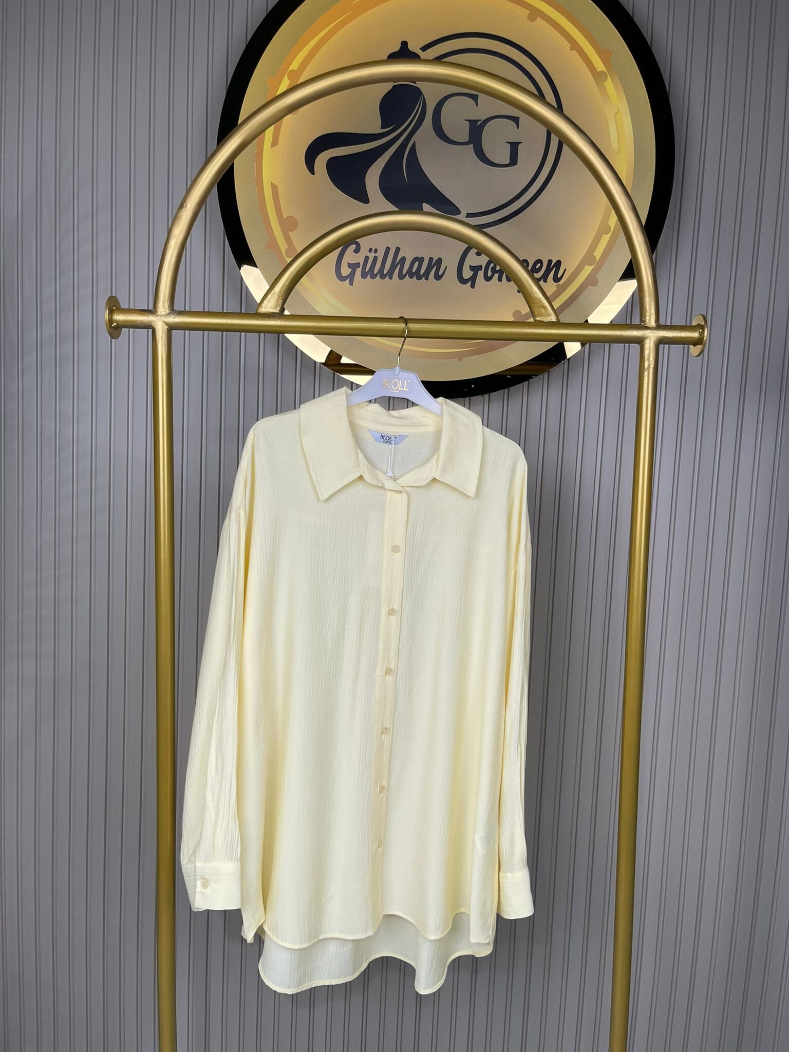 36470 İkoll Keten Görünümlü Pamuklu Kadın Gömlek