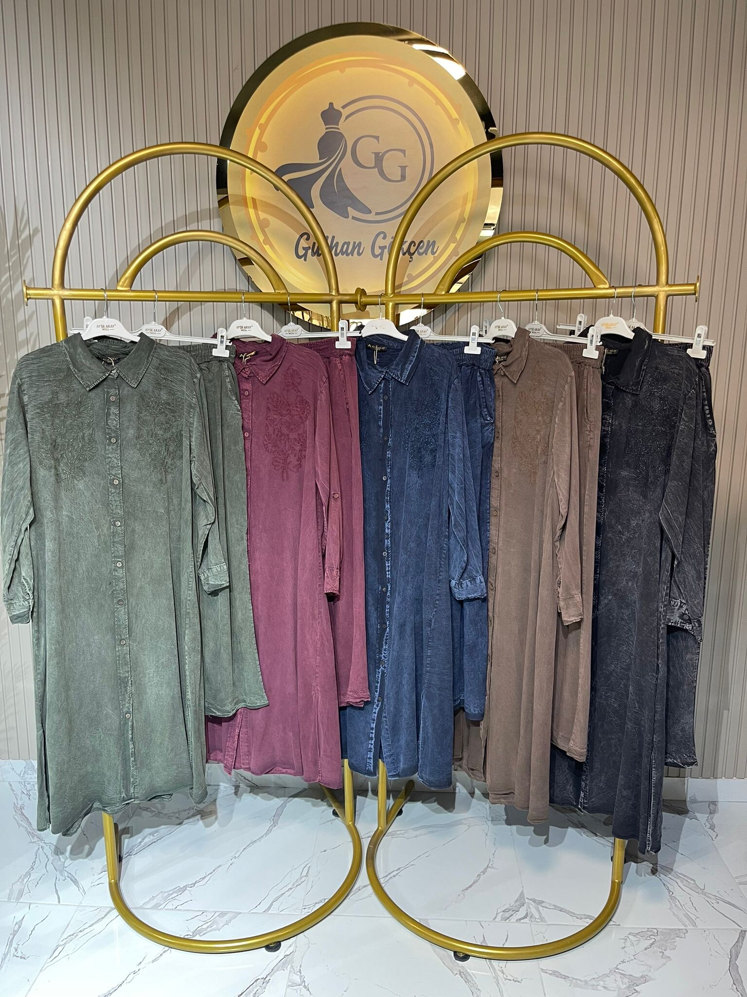 %100 Pamuklu Nakış Detaylı İNCE TENSEL 2'Lİ TAKIM