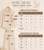 %100 Pamuklu Nakış Detaylı İNCE 2'Lİ TAKIM