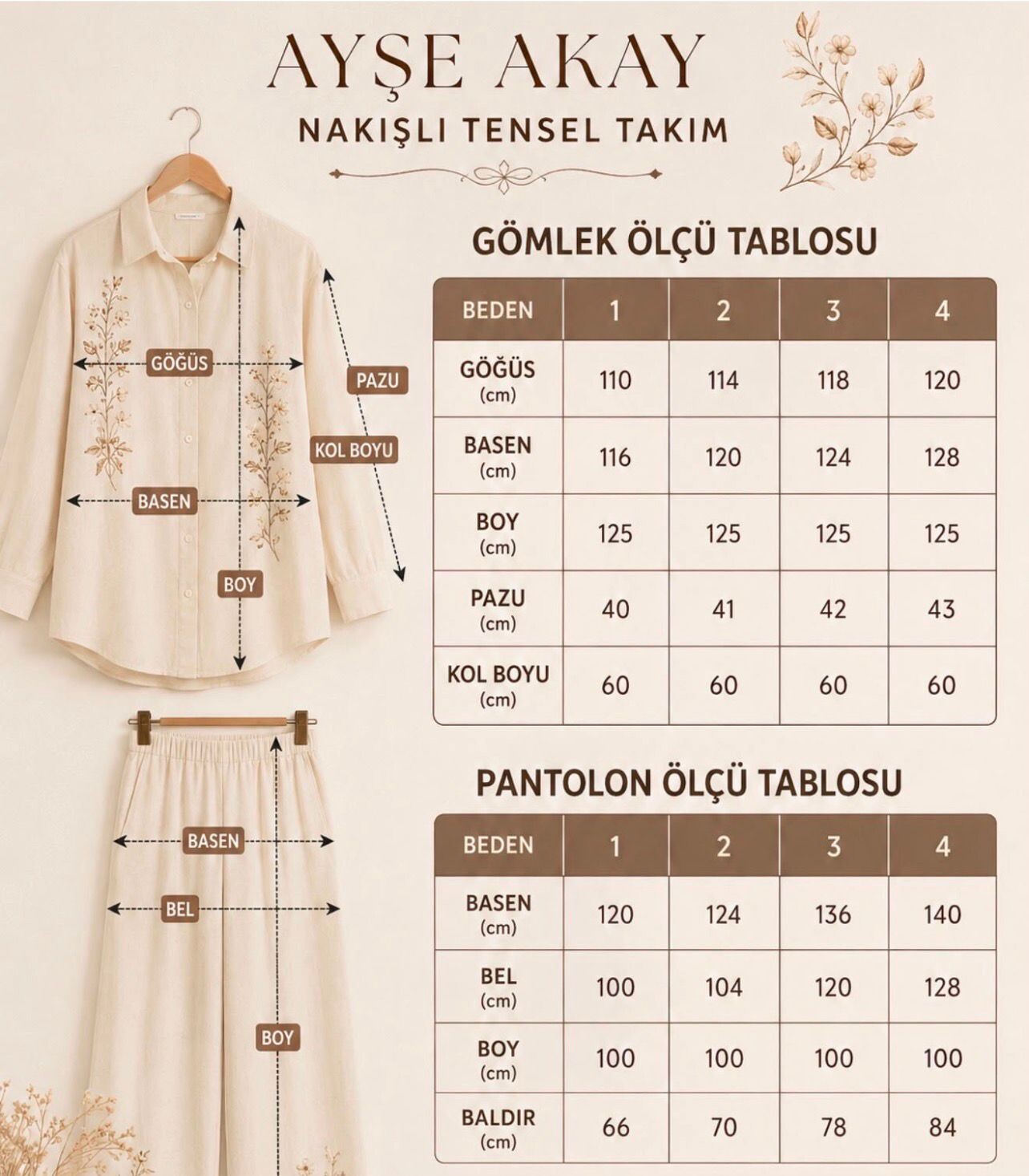 %100 Pamuklu Nakış Detaylı İNCE TENSEL 2'Lİ TAKIM