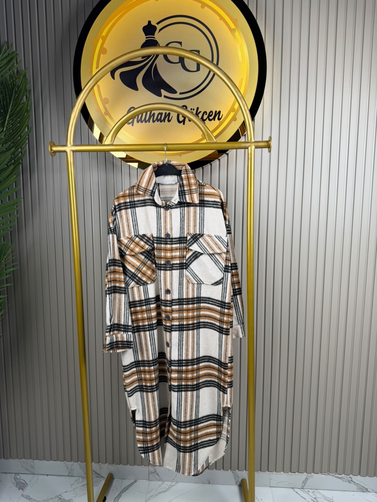 Belemir Moda Ekose Uzun Gömlek