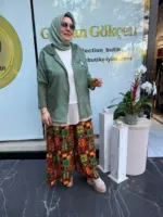 Karışık Desen Viskon Pantolon