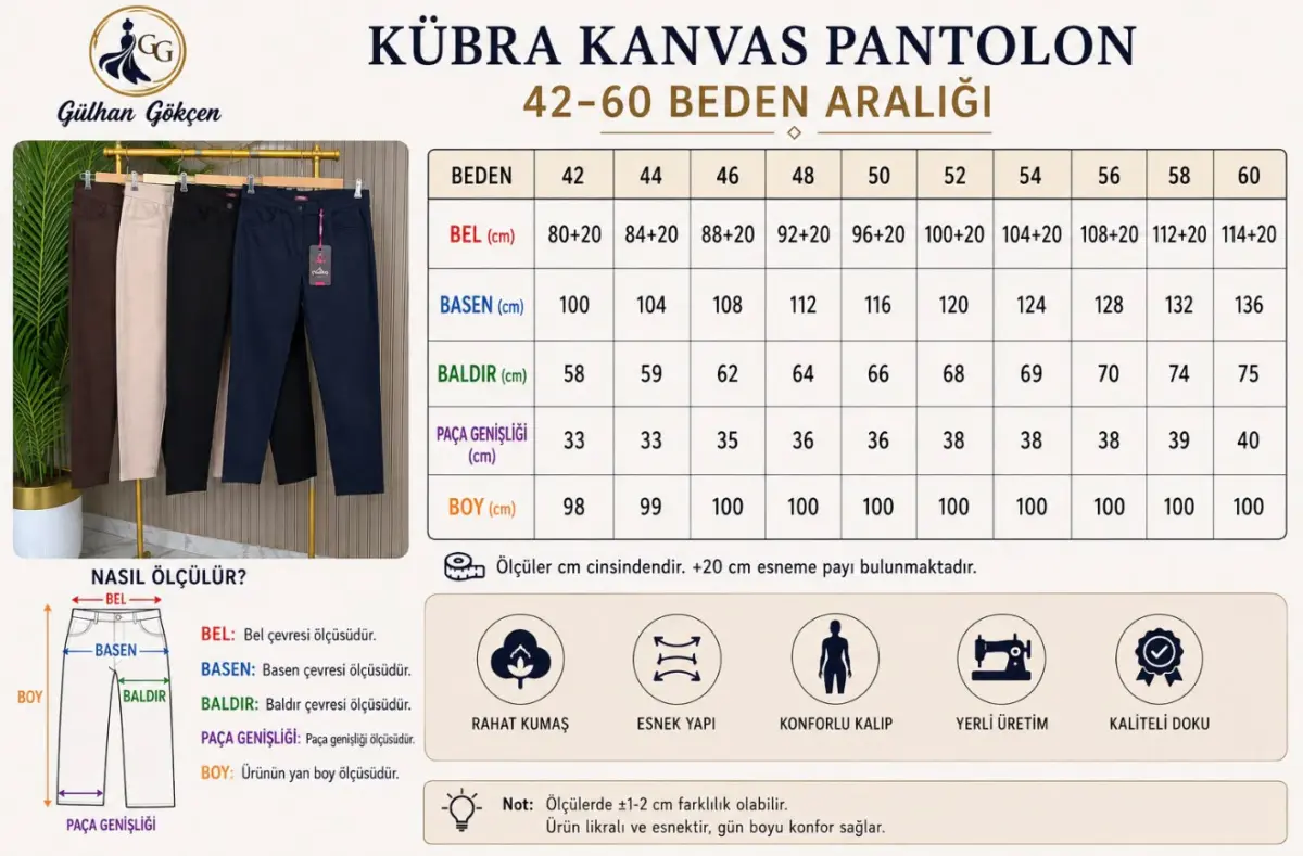 Kübra Kanvas Pantolon