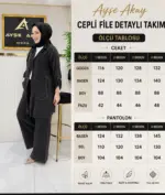 CEPLERİ FİLE DETAYLI İNCE KOT 2'Lİ TAKIM